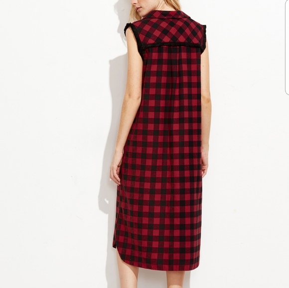🍭🍭*FINAL MARKDOWN* Sleeveless Flannel Midi dress - Picture 4 of 8